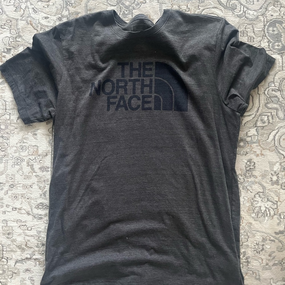 North Face Logo Tee Shirt Grey XL